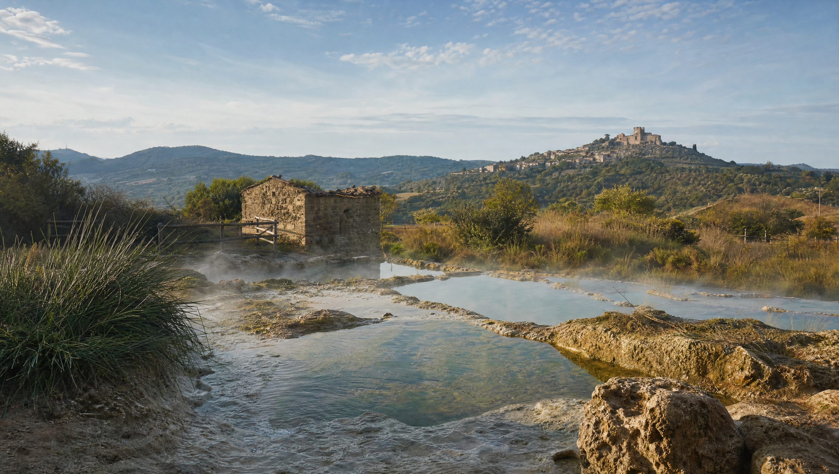 Via Francigena nella Tuscia - Le terme naturali del Bagnaccio vicino Viterbo